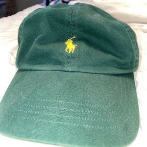 Green Polo by Ralph Lauren Hat Yellow Logo